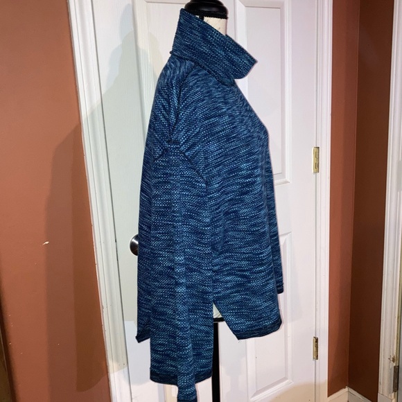 Free People Sunny Days Knit Turtleneck Oversized Sweater Blue Medium - Picture 3 of 11